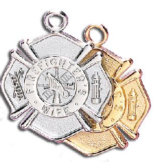 7/8" Firefighter's Wife Charm GP/ST 24k