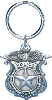 Police Shaped Key Ring